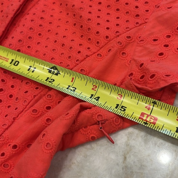 Diane von Furstenberg Skylar Coral Pink Eyelet Shirt Dress Size 6 - Picture 10 of 16